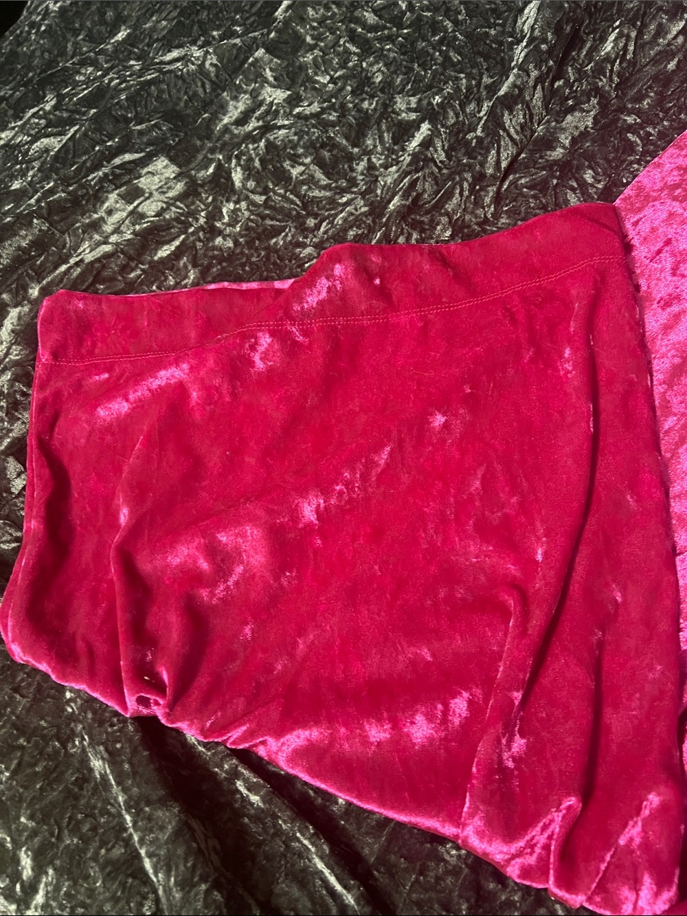 Pink Crushed Velvet Wide Leg Pants Size L - Picture 3 of 5